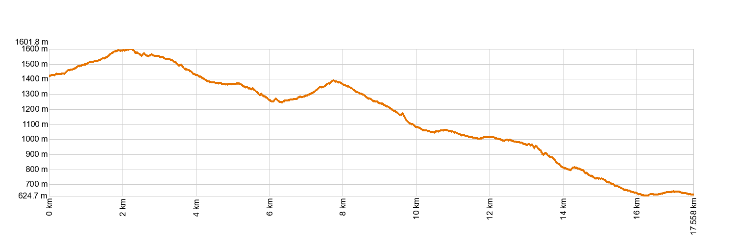 Altimetría GR 131 Anaga - Chasna. Tramo: Vilaflor - Arona
